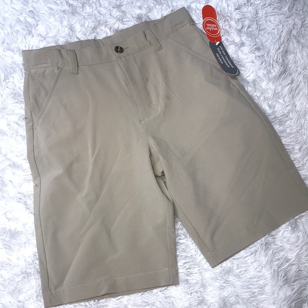 Boys Dry Fit Khaki Shorts School Approved Size 14
